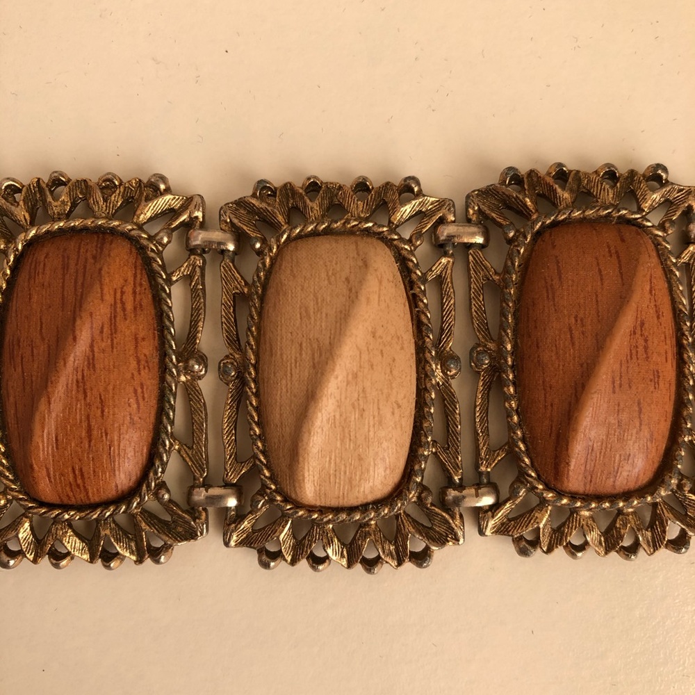 Antique Western Wood Like Stone Bracelet